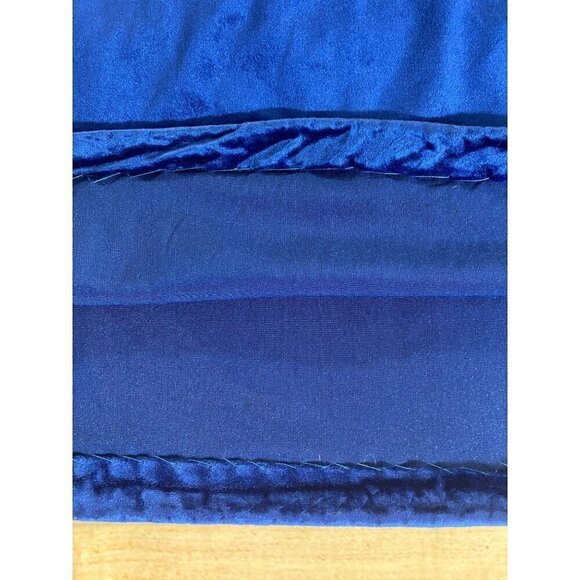 Vintage David Brown California 1980's Blue Velvet Puff Sleeve Maxi - Small - Picture 8 of 15